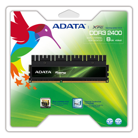 ADATA Introduces XPG Gaming v2.0 Series DDR3 2400G 8GB Kit