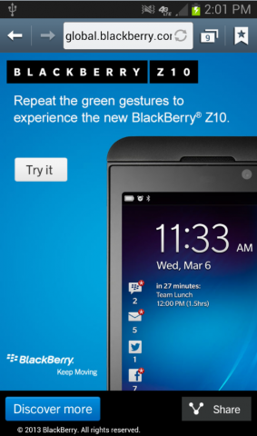 BlackBerry 10 Glimpse