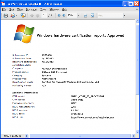 ASRock Z87 Extreme4 Windows 8 Certified