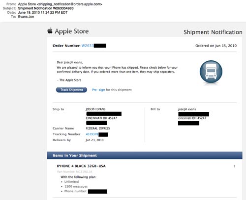 iPhone 4 begins to Ship – Delivery on June 23rd?