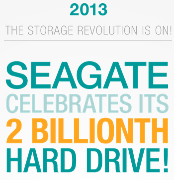 Seagate Two Billion Hard Disk Drives Shipped