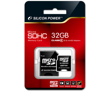 Silicon Power 32GB microSDHC memory card