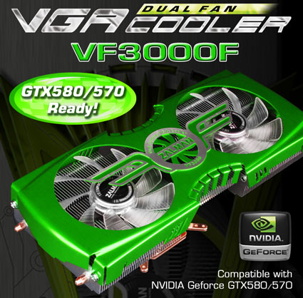 Zalman Releases The VF3000F Dual Fan GPU Cooler