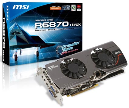 MSI R6870 Hawk Video Card Announced with Propeller Blade technology