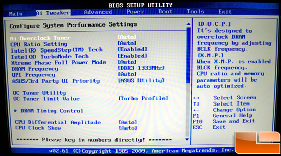 Asus P7p55d Premium Motherboard Review Page 3 Of 7 Legit Reviews Bios And Ai Tweaker