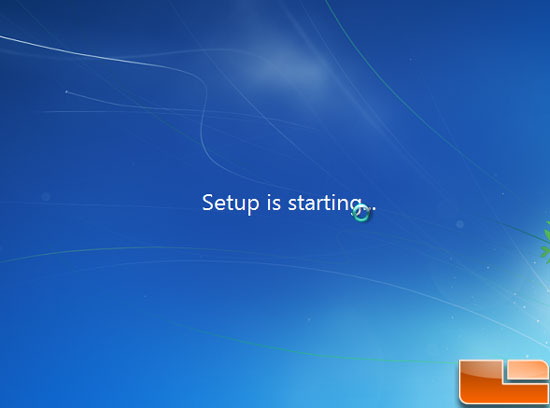 windows 7 setup is starting