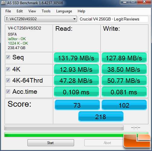 Crucial V4 256GB AS-SSD