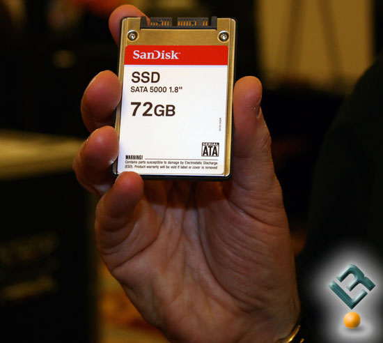 CES 2008: SanDisk 72GB SSD SATA 5000 1.8”