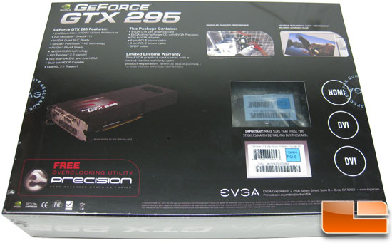 EVGA GeForce GTX 295 Retail Box Back