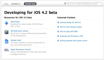 Apple Releases iOS 4.2 Beta 1 to Developers