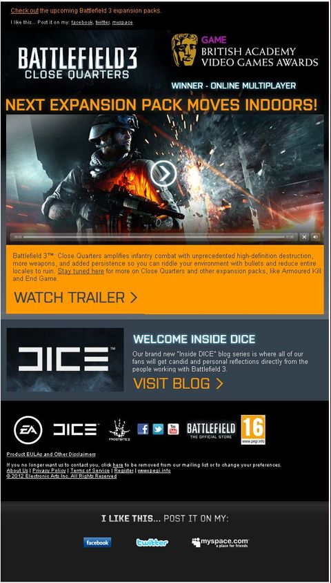 EA Starts Promoting BF3 Close Quarters Expansion Pack