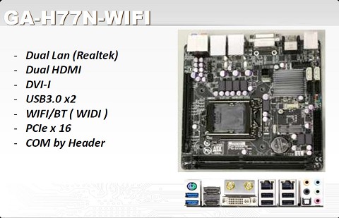 Gigabyte Previews GA-H77N-WIFI mini-ITX Motherboard