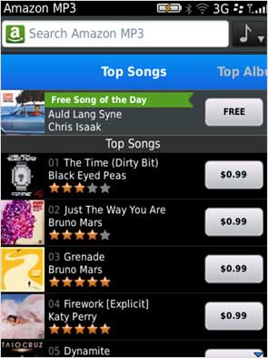 RIM and Amazon Launch Amazon MP3 for BlackBerry Smartphones