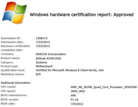 ASRock A55M-DGS Mainboard Gets Windows 8-Certified