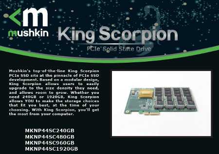 Mushkin To Release PCIe SSD – King Scorpion