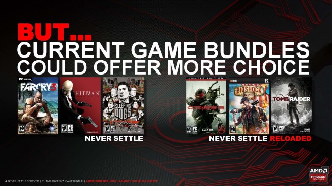 AMD Announces Never Settle Forever Gaming Bundle - You Pick The Games ...