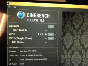 Intel BayTrail Cinebench