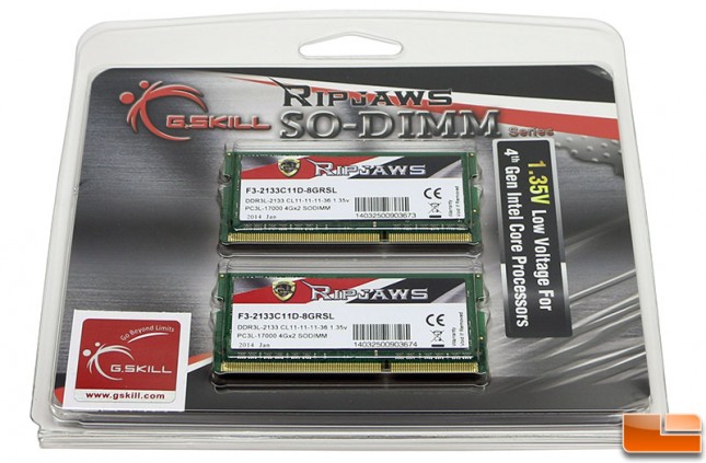 Ripjaws 8GB DDR3L SO-DIMM Memory Kit Review - F3-2133C11D-8GRSL - Legit Reviews