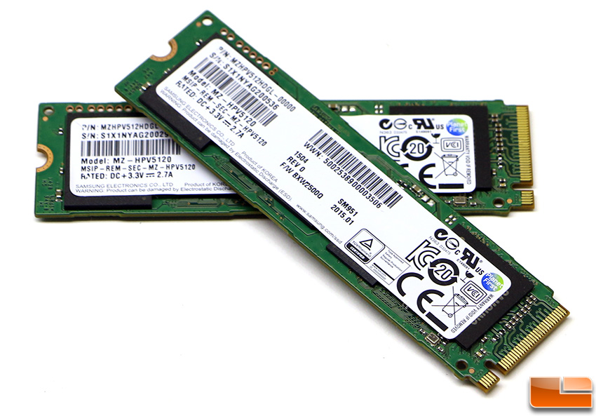 Samsung SM951 512GB M.2 PCIe SSDs in 