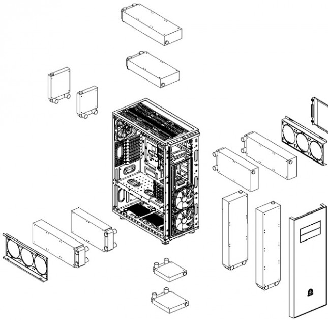 Thermaltake Core X71 - Liquid Cooling Breakdown