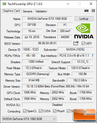 NVIDIA and EVGA GeForce GTX 1060 Video 