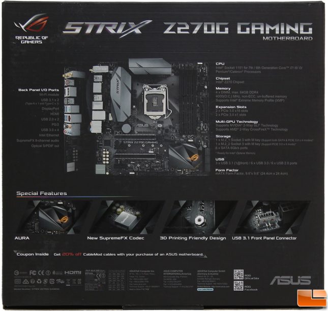 Asus Rog Strix Z270g Gaming Matx Motherboard Review Legit Reviews 3766