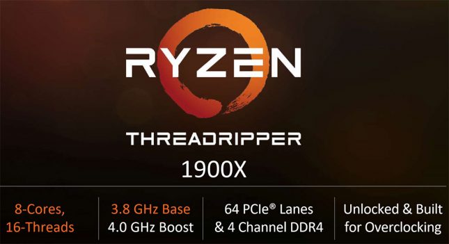 AMD Ryzen Threadripper 1900X Processor