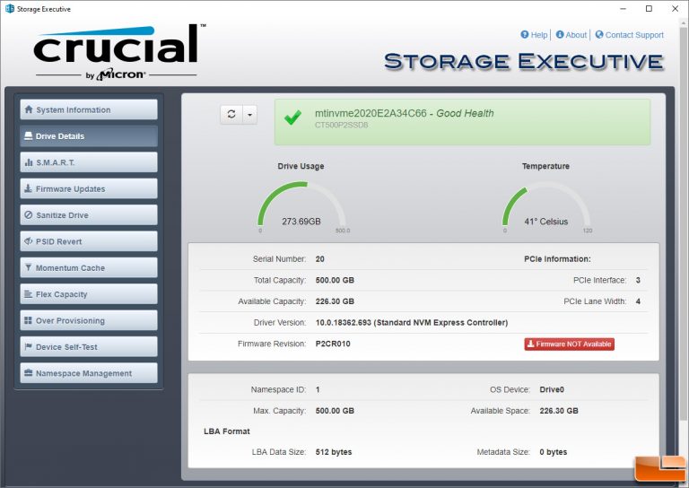 what happened to the crucial storage executive software